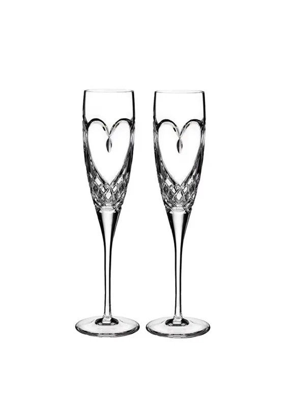 Waterford Crystal Love True Love Champagne Flute, Set of 2