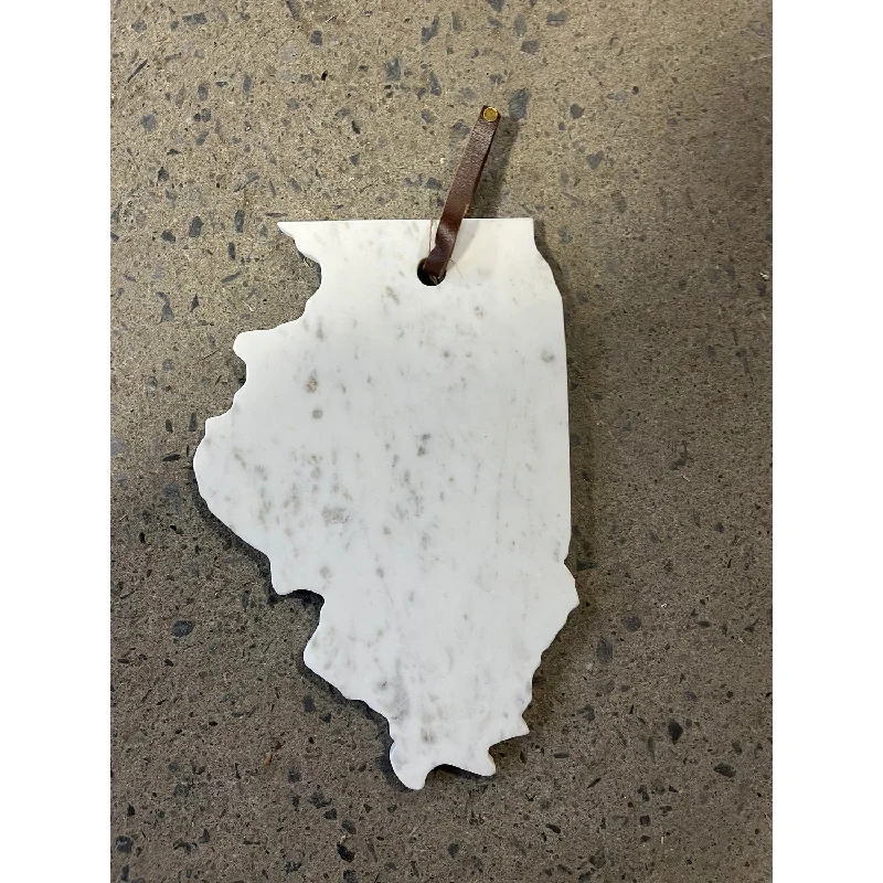 Lg Polished Marble "Illinois" Cutting Board - A - White