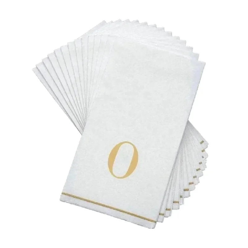 Letter O Gold Monogram Paper Disposable Dinner Napkins | 14 Napkins