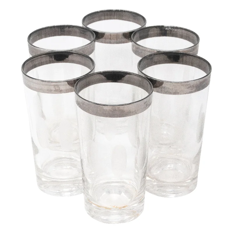 Mercury Band Etched Ovals Collins Glasses