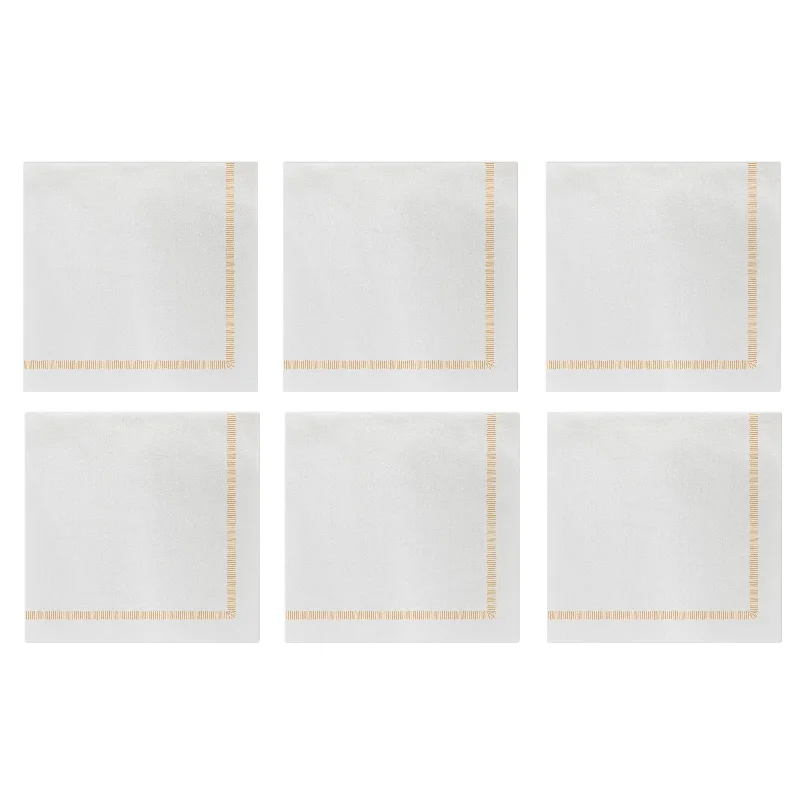 Papersoft Napkins Fringe Yellow Cocktail Napkins (Pack of 20) - Set of 6