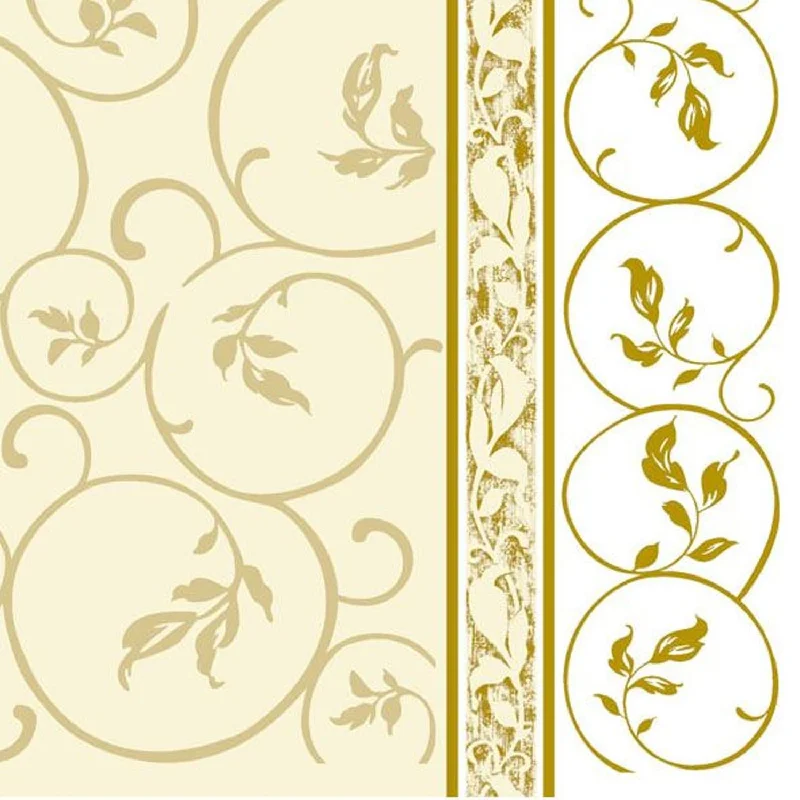 Golden Curlicue 1 Disposable Lunch Paper Napkins 20 Ct