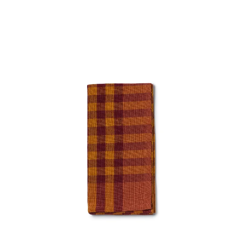 Grid Napkin in Cranberry (Set of 2)