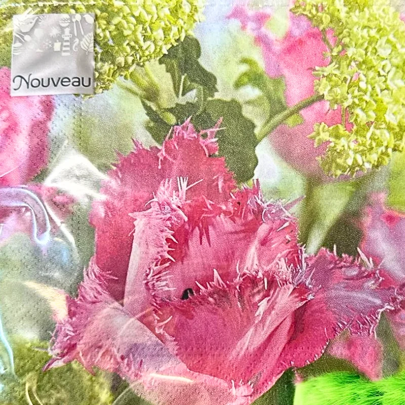 Single Paper Napkins For Decoupage Pink Santander Pattern 1 Pack (20 Napkins)