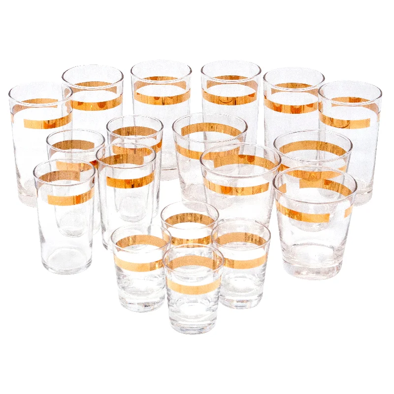 Gold Band Glasses Set