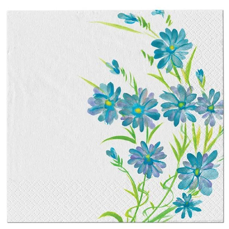 Blue Floral Lunch Napkins 40 count