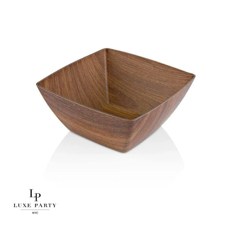 130 Oz. Square Mahogany Heavy Plastic Bowl