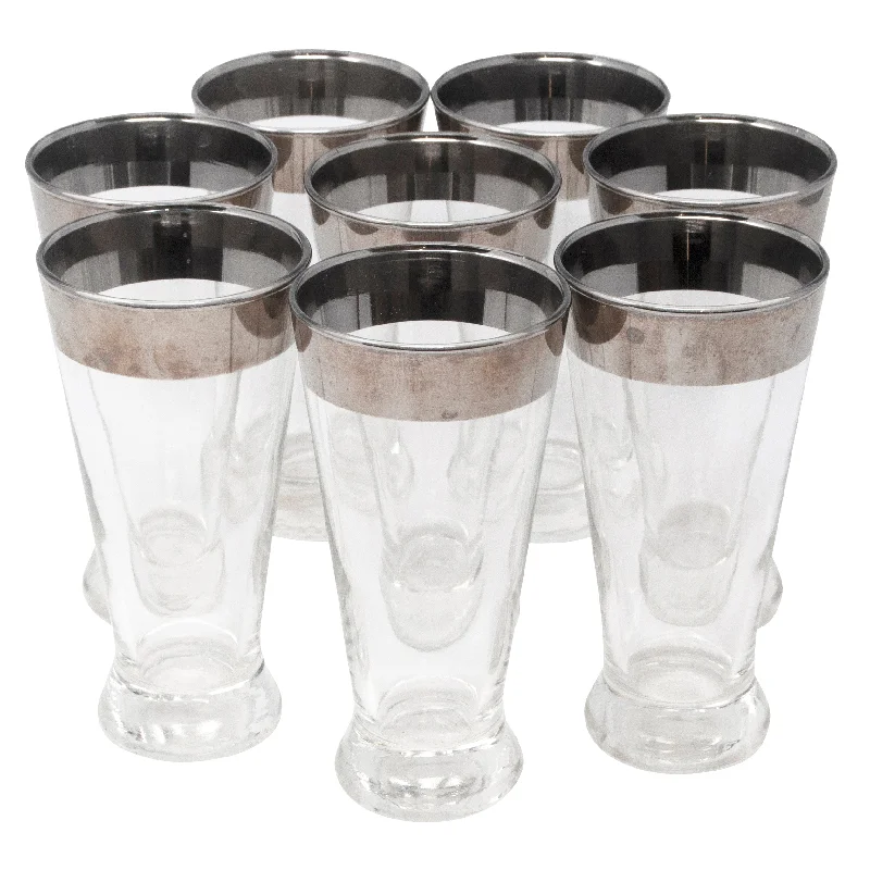 Mercury Band Footed Pilsner Glasses