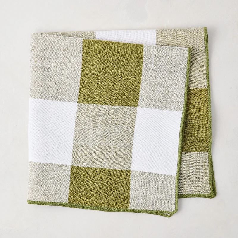 Aloe Green Buffalo Check Linen Napkin