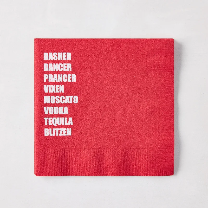 "Dasher and Dancer" Cocktail Napkins, set of 50