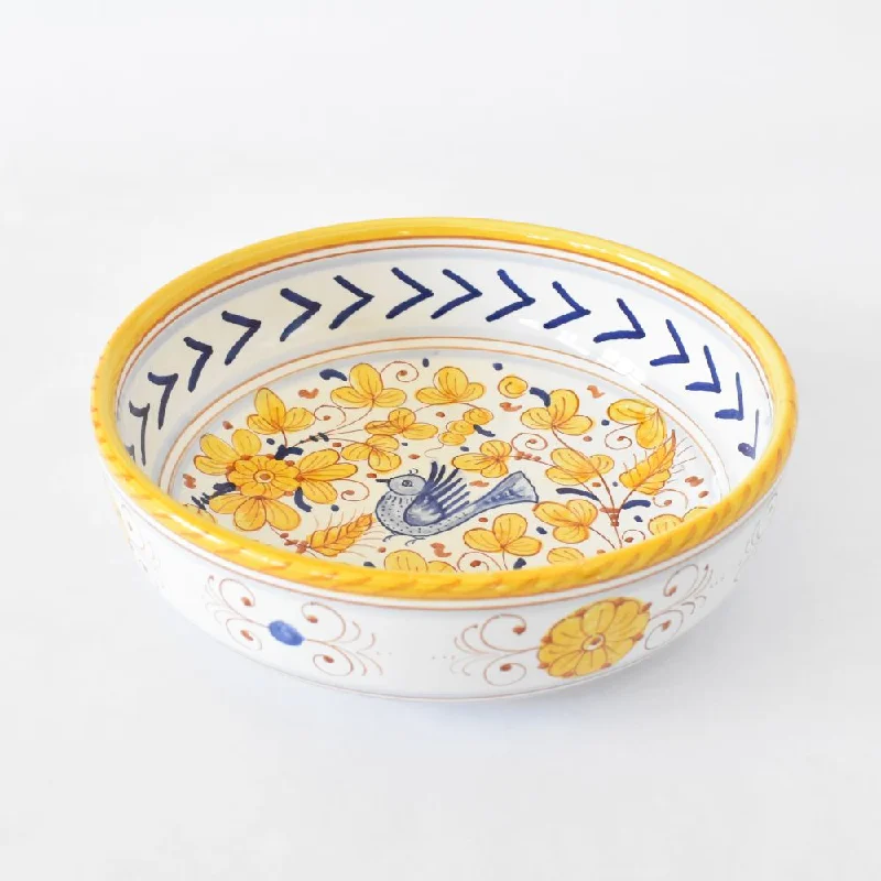 Arabesco Giallo serving/ pasta bowl - small, shallow