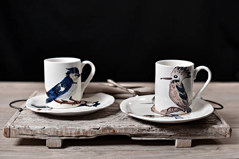 Birds - Handmade Ceramic Mug and Plate