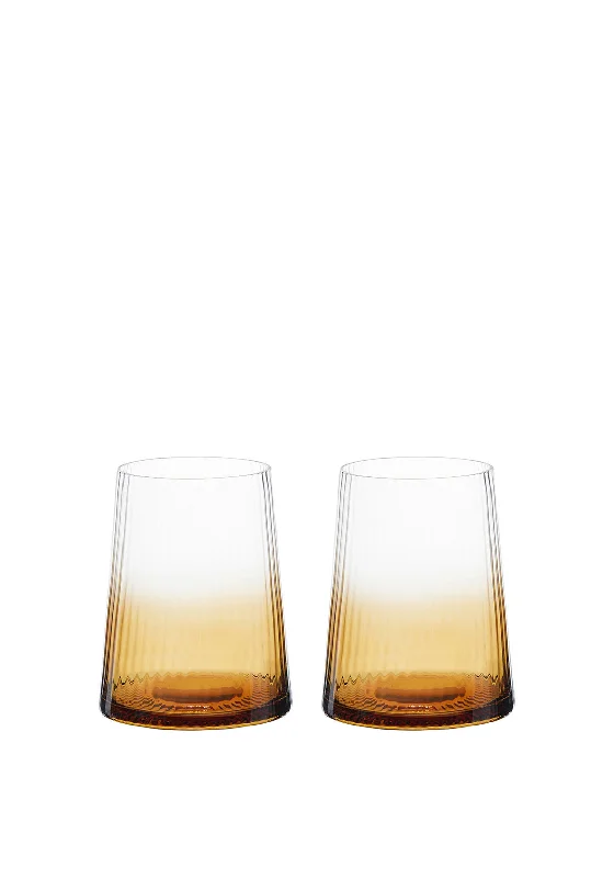 Anton Studio Design Empire Amber Set of 2 Double Old-Fashioned Tumblers, 400ml