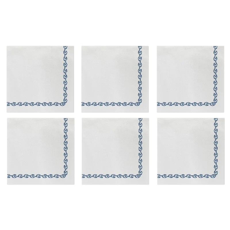 Papersoft Napkins Florentine Blue Cocktail Napkins (Pack of 20) - Set of 6