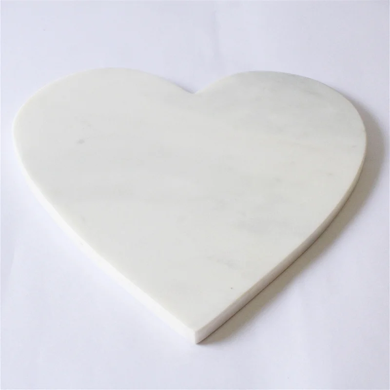 Marble Heart Shaped Cutting Board - White