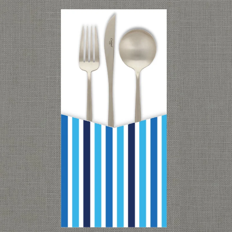 Candy Stripe Blue  - Cutlery Pouch