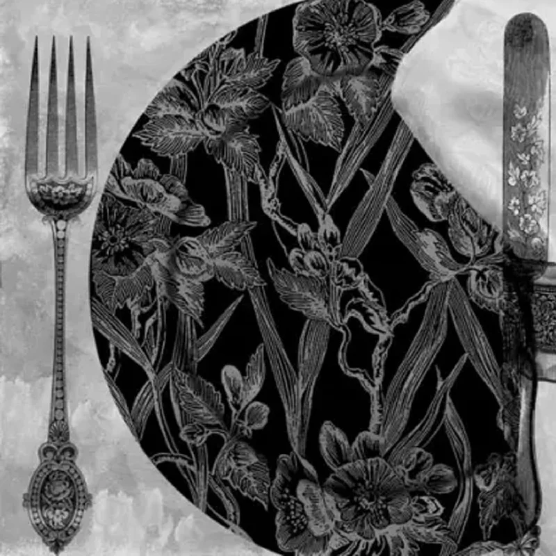 Black Dinner Setting Lunch Napkins 20 Ct