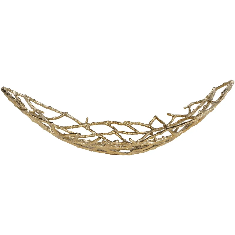 Twig - Large Gold Oval Bowl