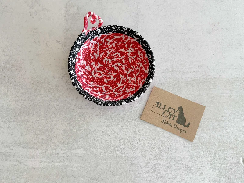 Red and Black Rope Bowl- 5.5 inches