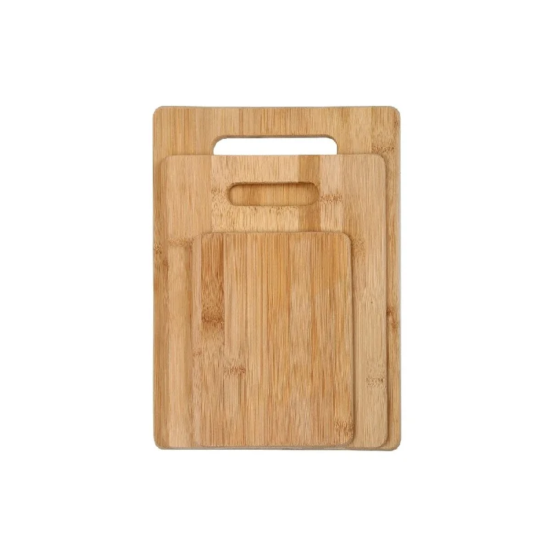 YBM Home Bamboo Cutting Board with Handles Chopping Boards - Set of 3