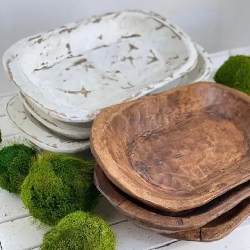 Rustic Carved Bowls