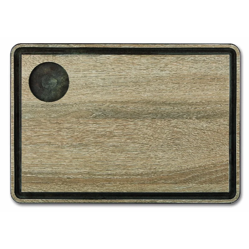 Arcos 709600 Serving Board-Resin and Cellulose Fibre 33 x 23 cm and 6.5 mm Thickness, Stainless Steel and Plastic