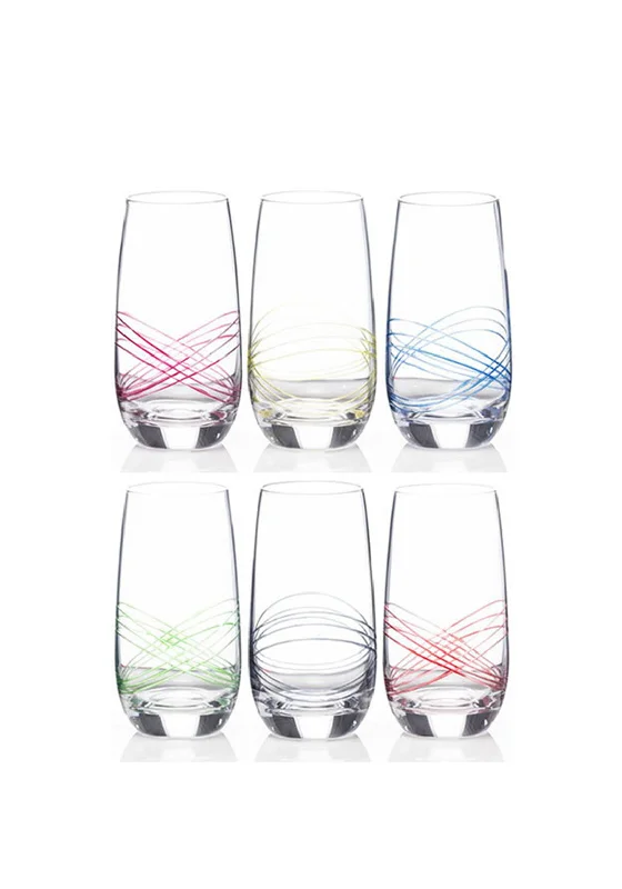 Newgrange Living S/6 Rainbow Party HiBall Glasses