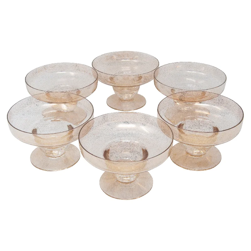 Dorothy Thorpe Gold Fleck Shrimp Cocktail Glasses