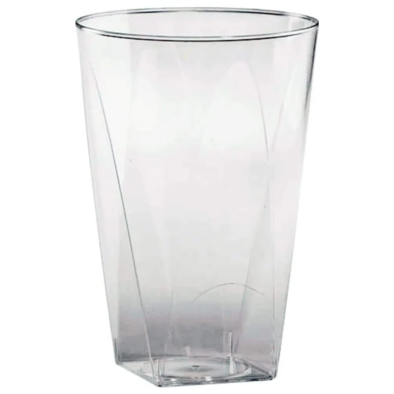 Hanna K. Signature Elegant Plastic Wine Square Bottom Tumbler Clear 10 oz