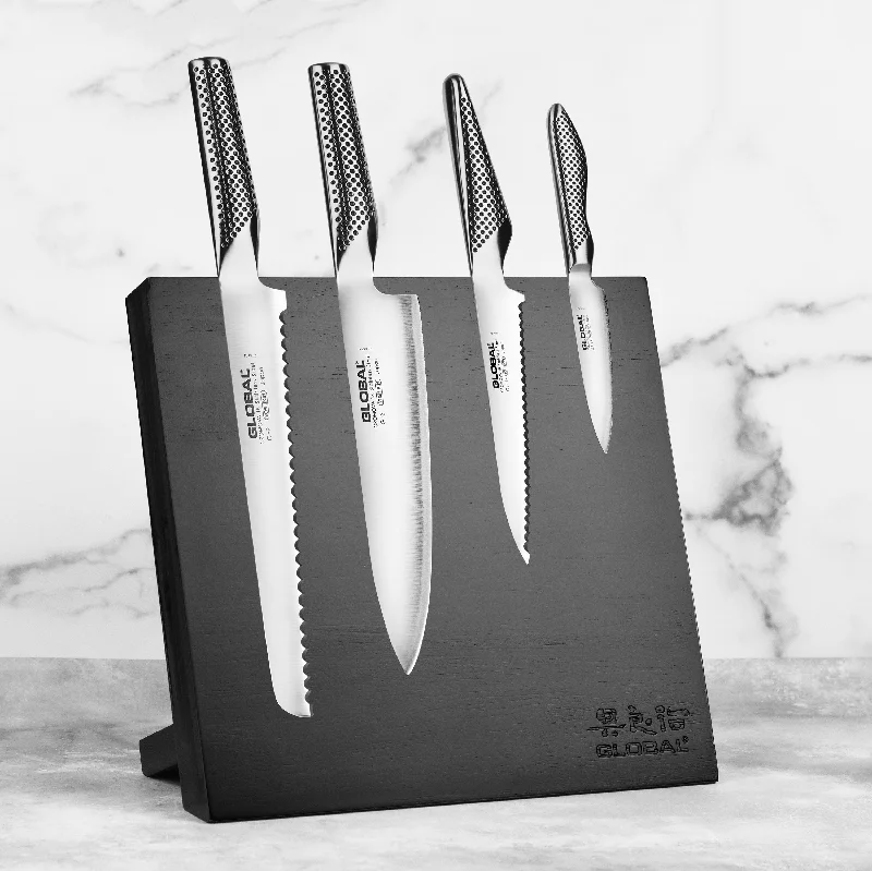 Global 5 Piece Magnetic Easel Knife Set, Black Block