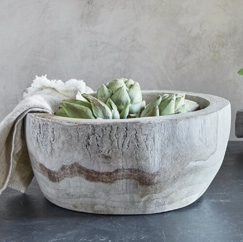 Natural Wood Serving Bowl