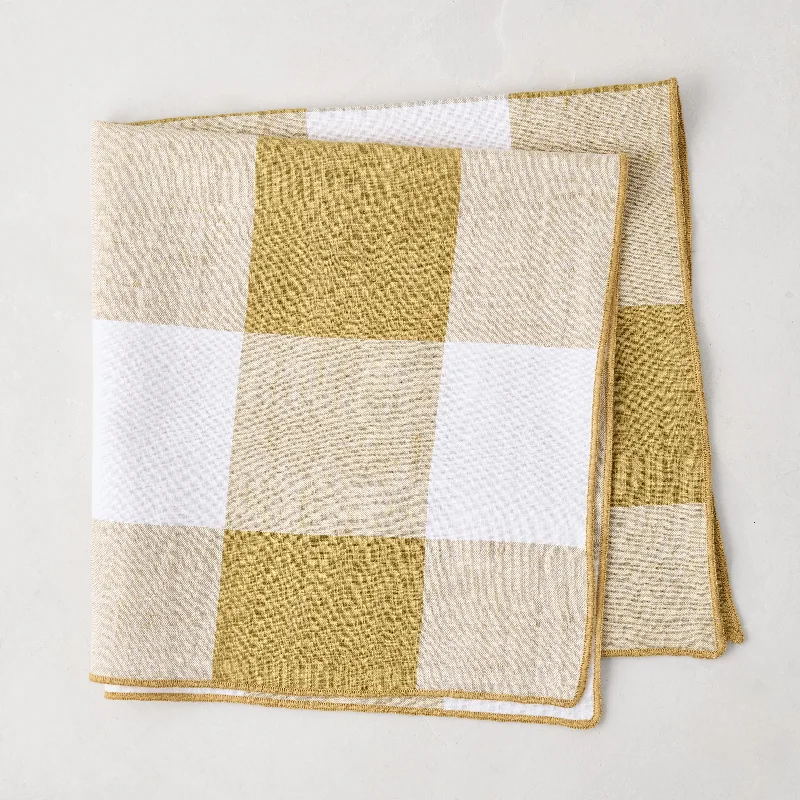 Goldenrod Buffalo Check Linen Napkin