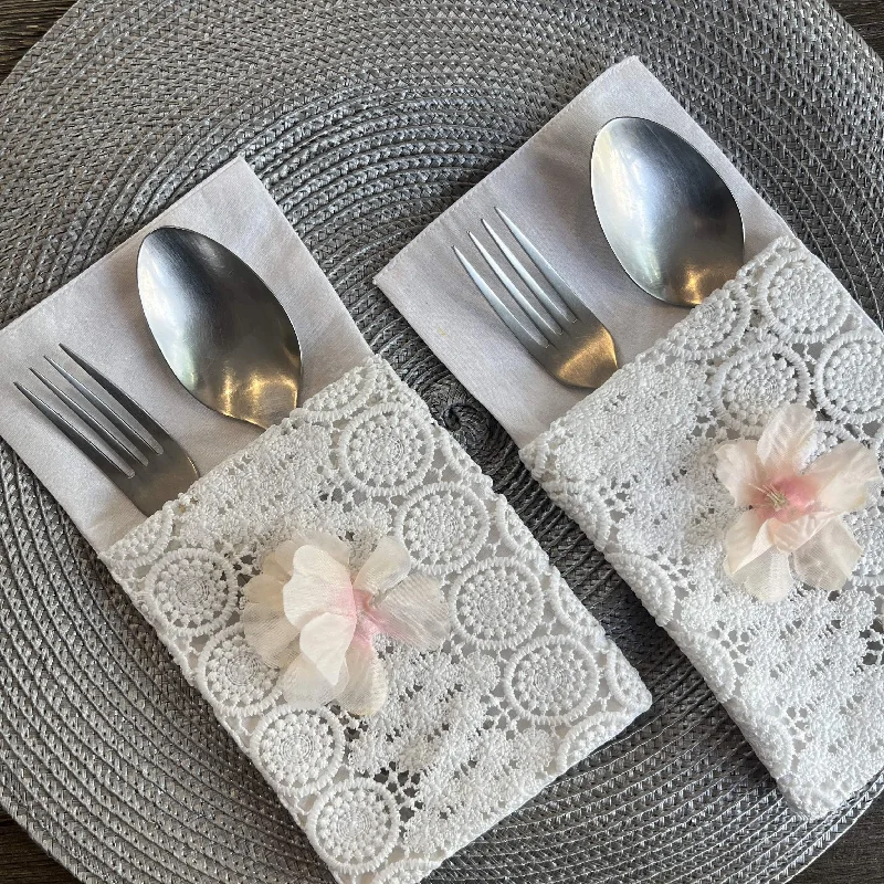 Lace Cutlery Pockets