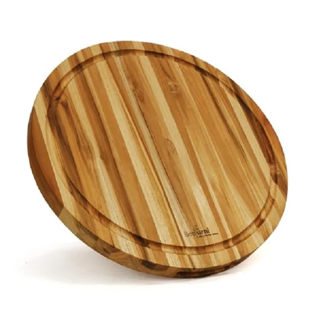 BEEFURNI Round Teak Cutting Board BF02003_S 15.75 INCH, Pack of 5 Pieces