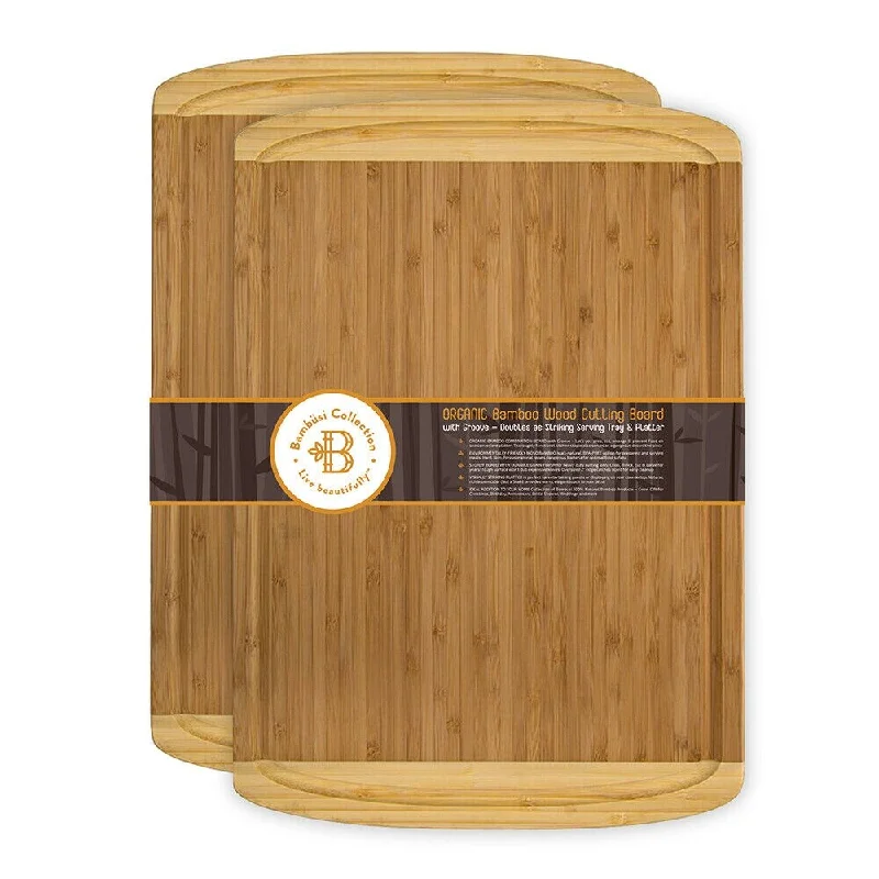 Large Cutting Boards for Kitchen - Bamboo Wood Cutting Board with Juice Groove - Charcuterie Boards & Chopping Butcher Block