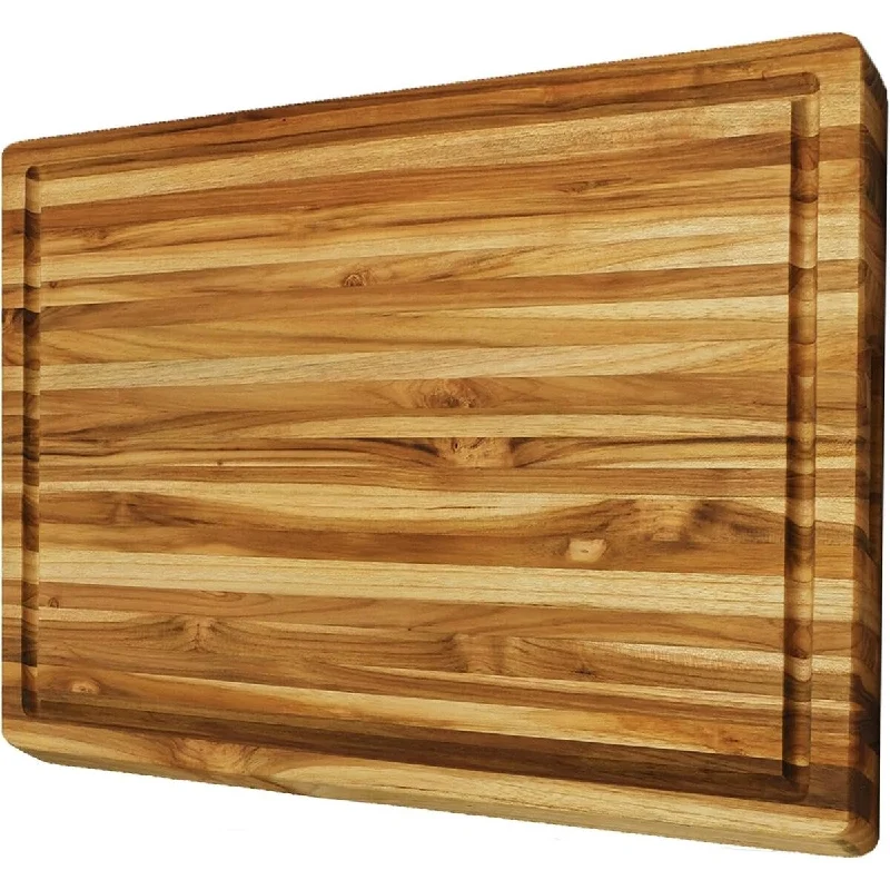 Large Teak Wood Cutting Board for Kitchen, Edge-Grain Butcher Block Cutting Board