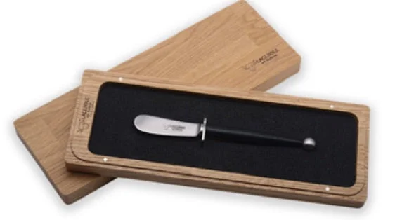 Laguiole En Aubrac Manteouilla Butter Knife - Matte Black Beechwood