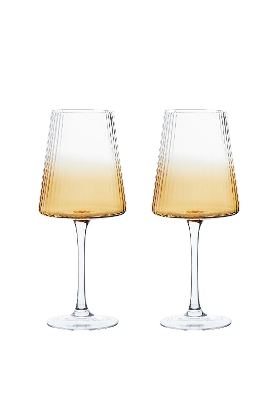 Anton Studio Design Empire Amber Set of 2 Wine Glasses, 450ml