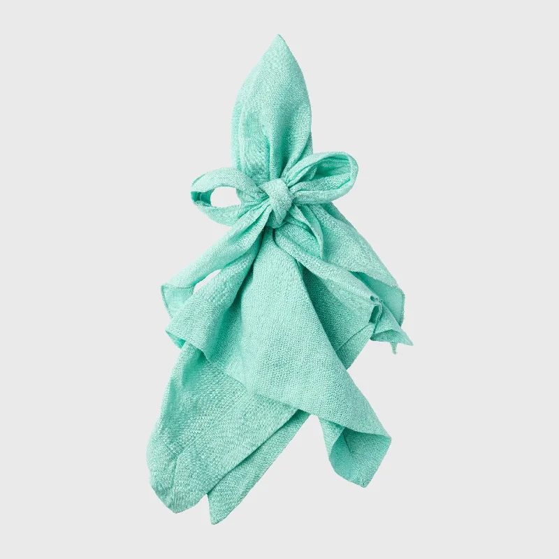 Bow linen napkin, mint, set of two