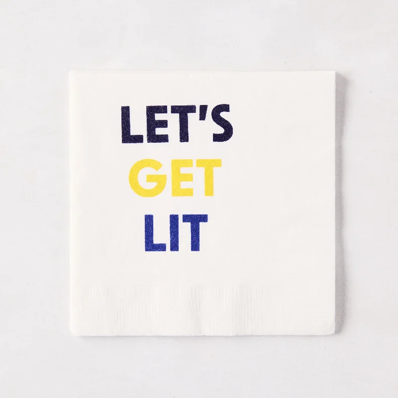 "Let's Get Lit" Cocktail Napkins, set of 50