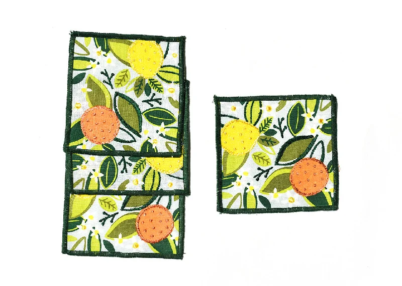 Citrus Print Cocktail Napkins, Set of 4