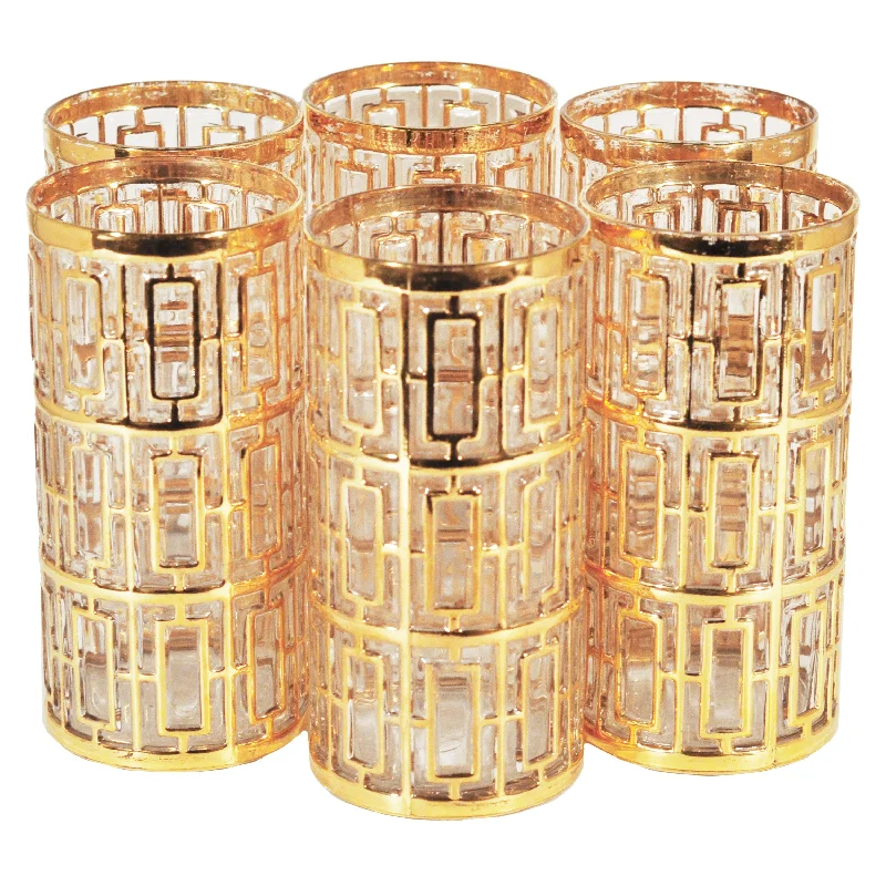 Imperial Glass Shoji Gold Collins Glasses