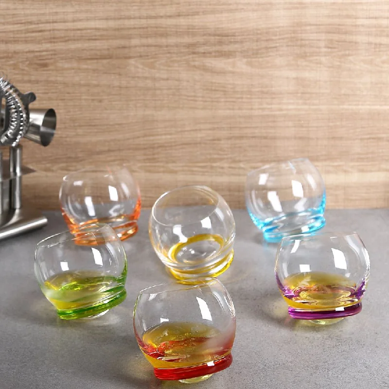 Crazy Multi Colour Whiskey Glass - Set Of 6