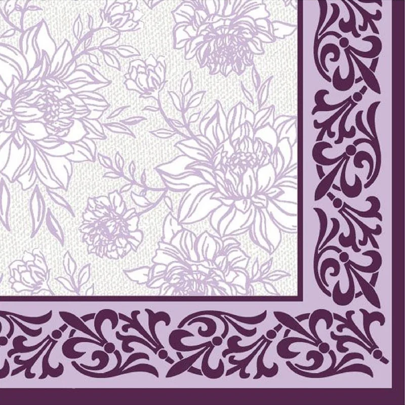 Purple Petal Pride Disposable Lunch Paper Napkins 20 Ct