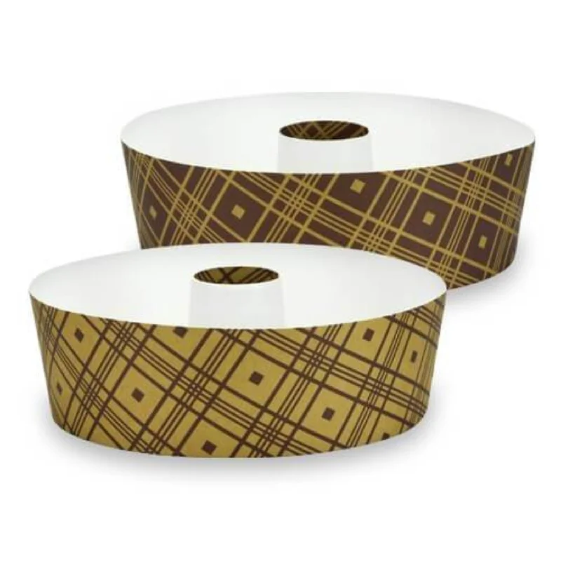 Premium Heavyweight Paper Plaid Tube Round Loaf Pans - 6.5"x2.25" 4CT