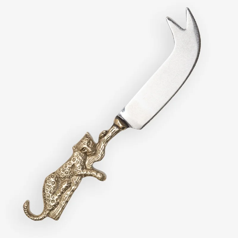 Leopard Cheese Knife Brass