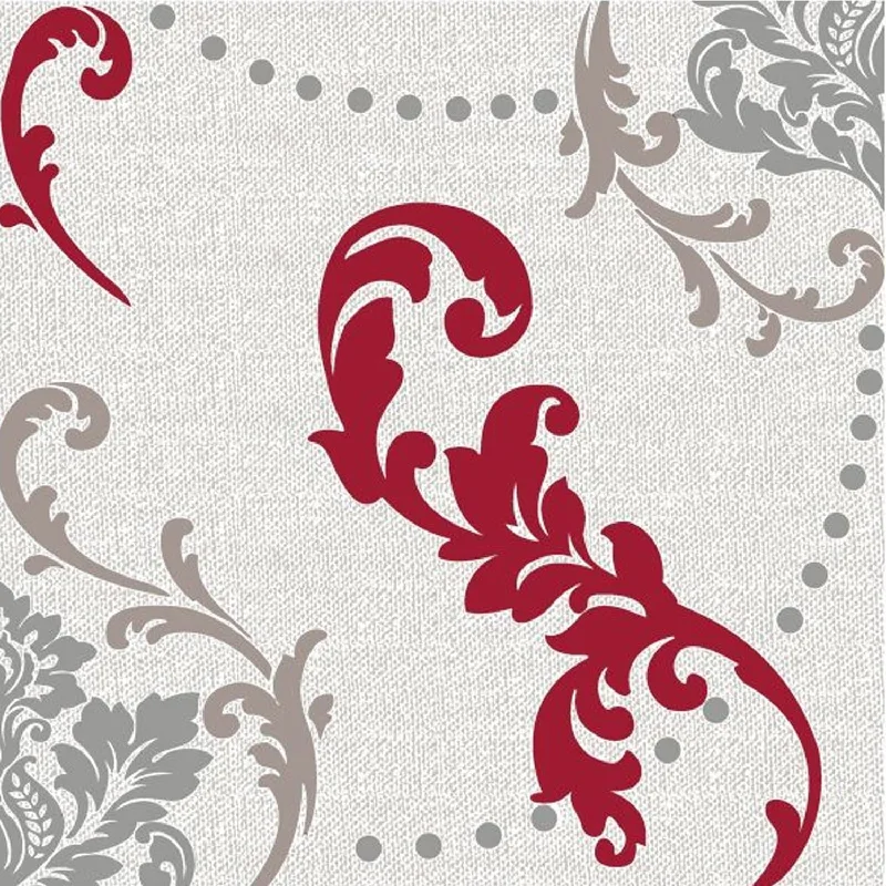 Wine Fleur-de-lis Disposable Lunch Paper Napkins 20 Ct