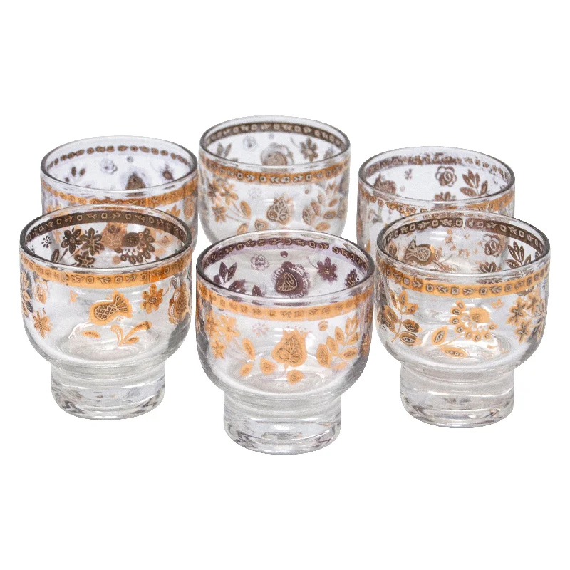 Culver Chantilly Footed Rocks Glasses