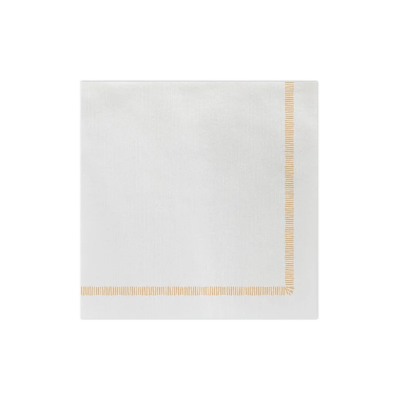 Papersoft Napkins Fringe Yellow Dinner Napkins (Pack of 20)