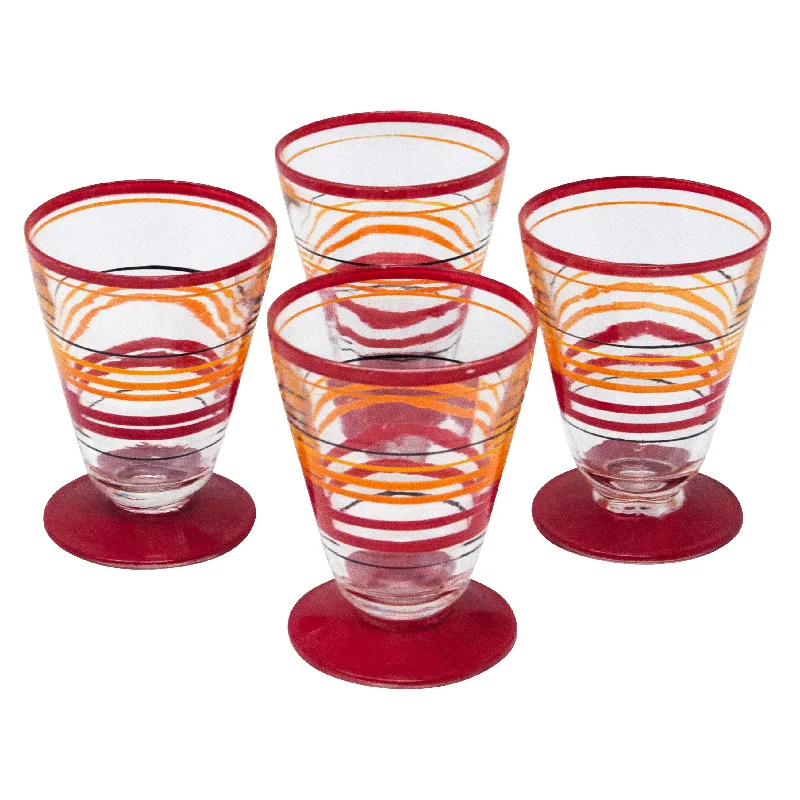 Painted Stripes Cocktail Glasses